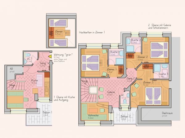 Appartement Beim Brunnen 2 verdiepingen