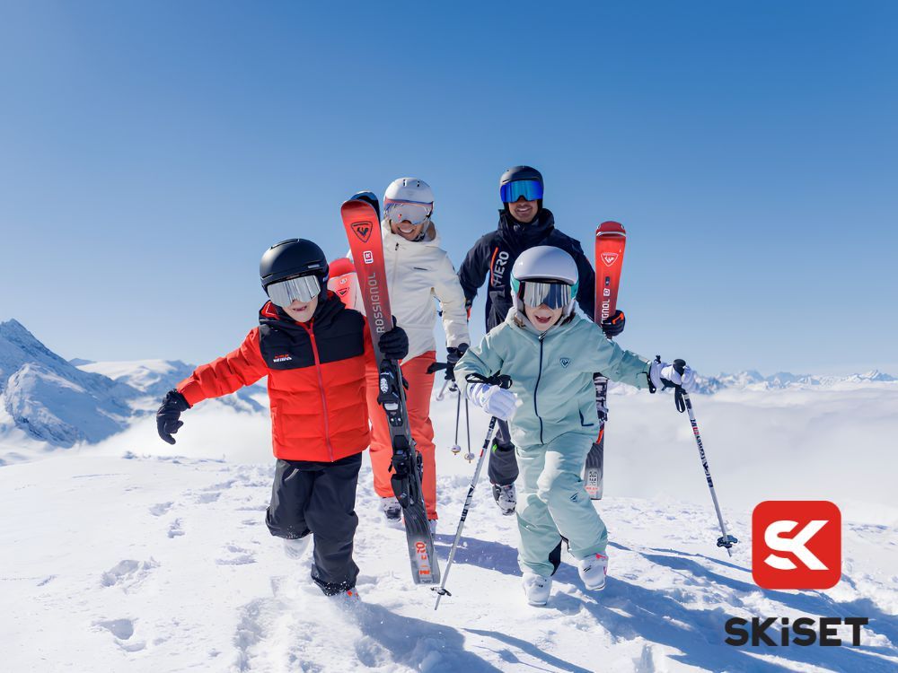 Skimateriaal volwassenen en kinderen SKISET
