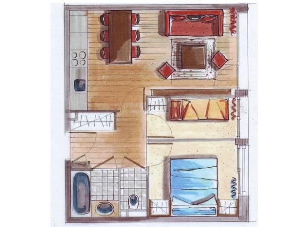 Chalet-appartement La Cime des Arcs met cabine