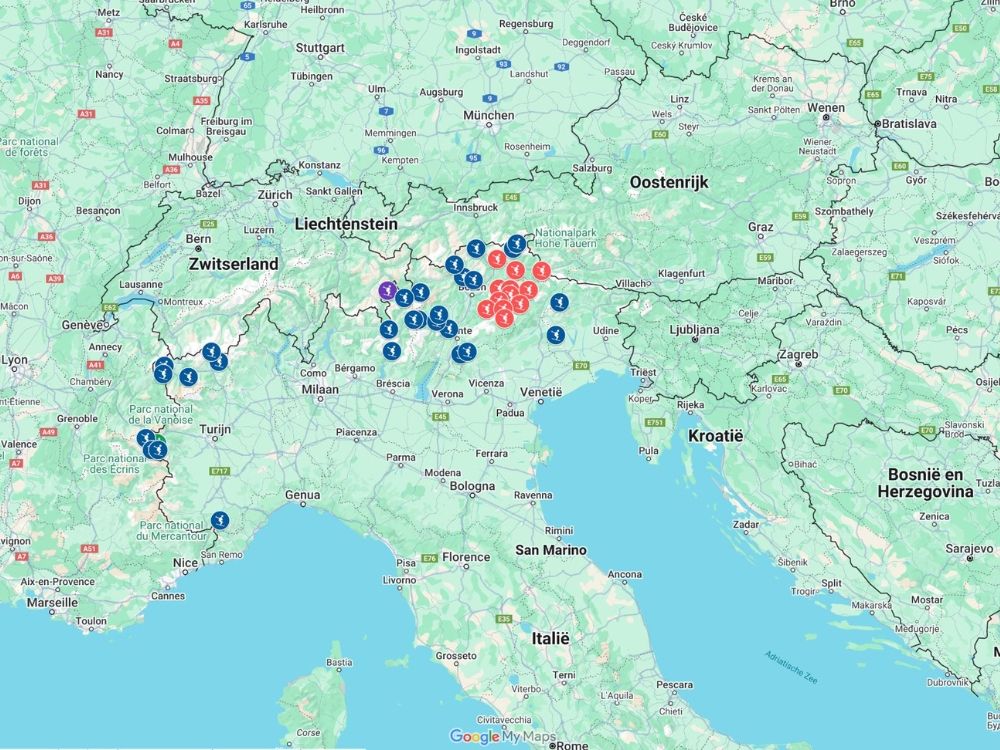 Skigebieden Italië Google Maps