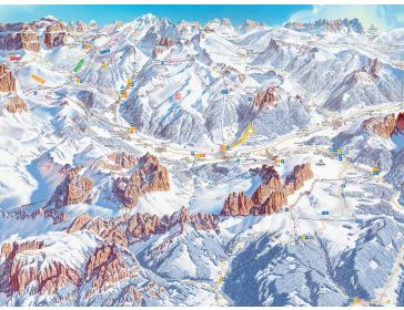 Pistekaart Dolomieten - Val di Fassa