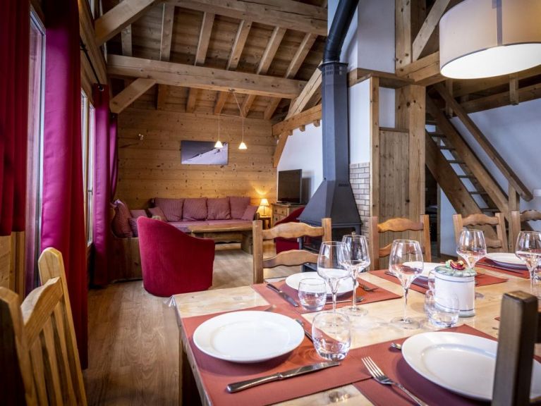 Chalet du Cocoon Pierra Menta 1 met sauna en gedeelde buiten-whirlpool