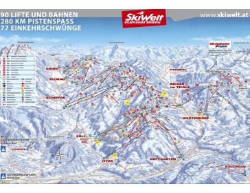 Pistekaart SkiWelt Wilder Kaiser - Brixental