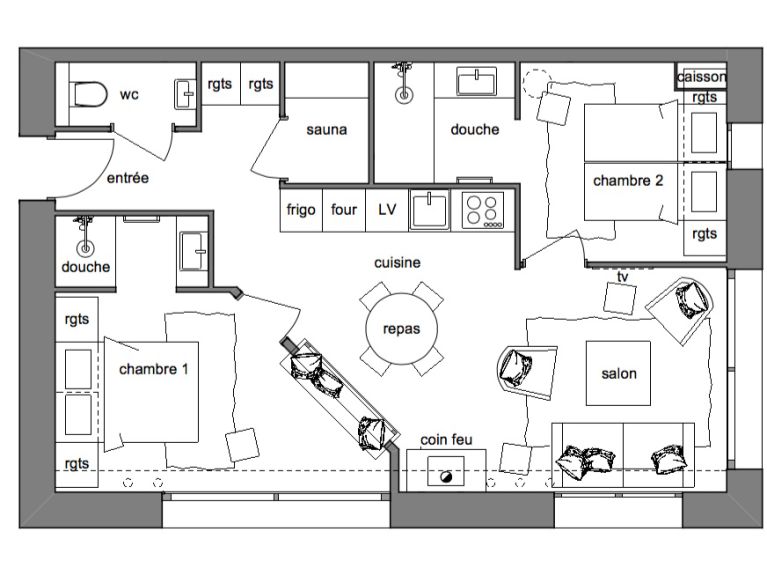 Chalet-appartement Dame Blanche met sauna en open haard
