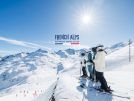 Skiërs uitkijkend over Les 3 Vallées