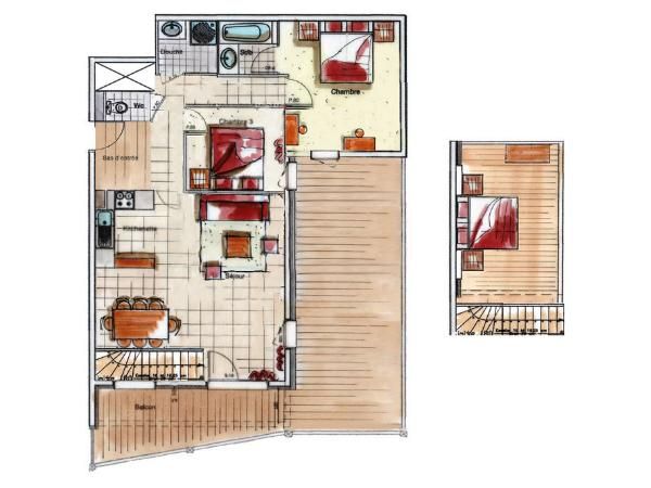 Chalet-appartement des Neiges Hermine met mezzanine