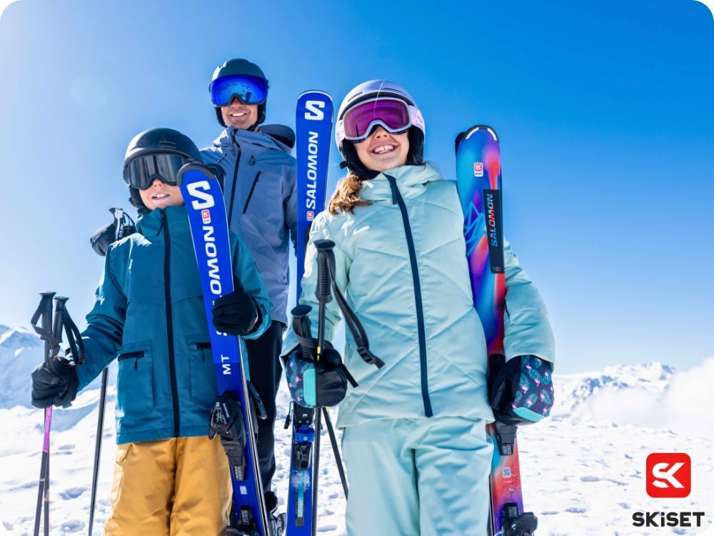 Skimateriaal volwassenen en kinderen SKISET