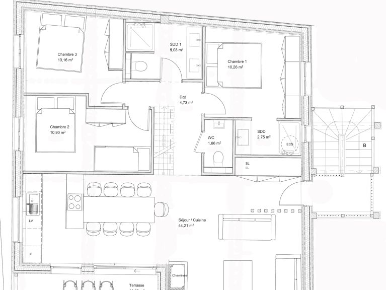 Chalet-appartement Plein Sud