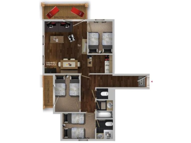 Chalet-appartement Résidence Village Montana met open haard