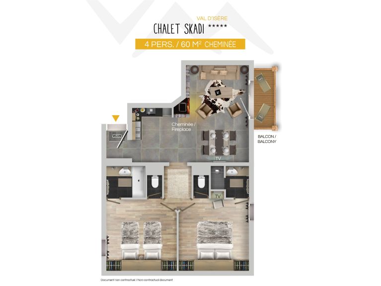 Chalet-appartement Résidence Skadi met open haard