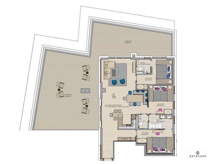 Appartement Postresidenz Penthouse met privé-sauna