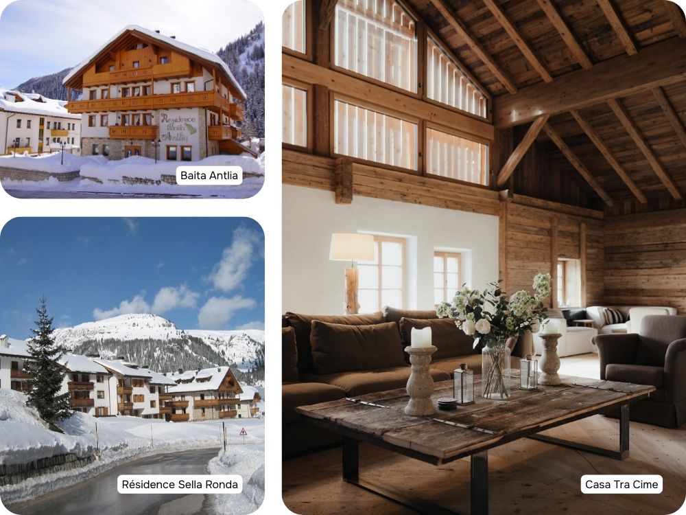 Accommodaties wintersport Arabba Marmolada in maart