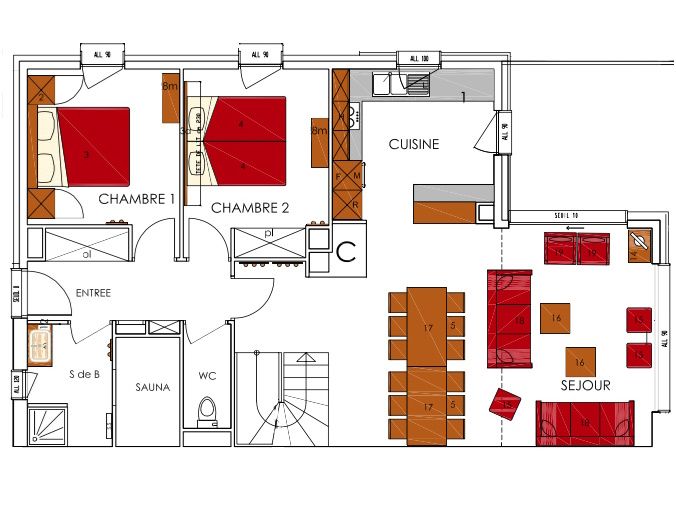 Chalet-appartement Dame Blanche met sauna