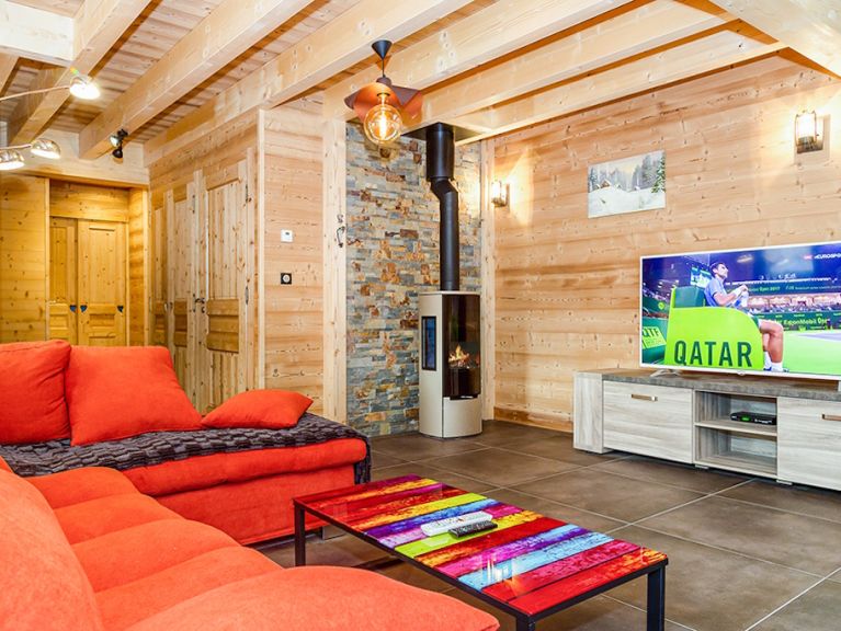 Chalet Le Bois Brûlé met privé-sauna en buiten-whirlpool