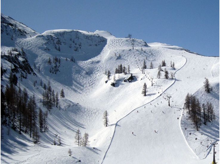 Skigebied piste skilift
