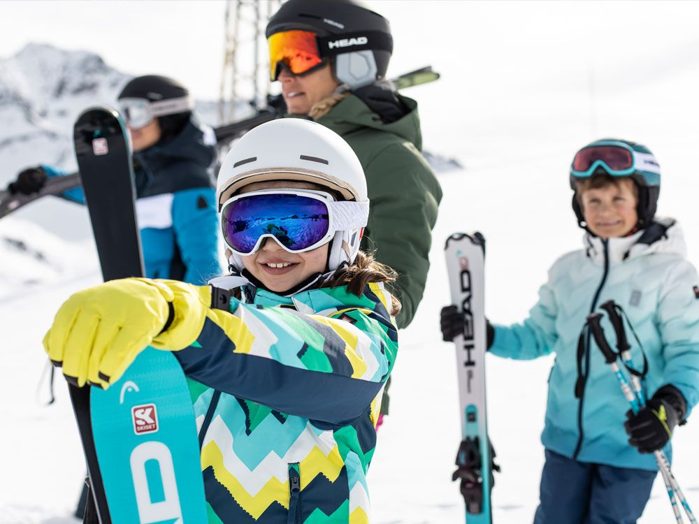 Skimateriaal volwassenen en kinderen SKISET